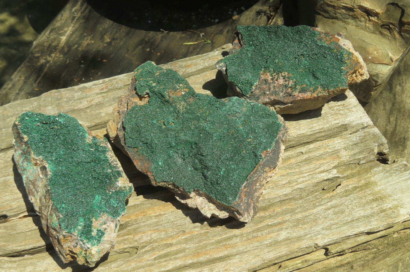 Natural Botryoidal Malachite Specimens x 3 From Tenke Fungurume, Congo - Toprock Gemstones and Minerals 