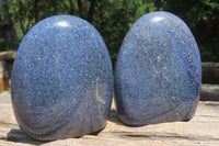 Polished Lazulite Standing Free Forms x 2 From Madagascar - Toprock Gemstones and Minerals 