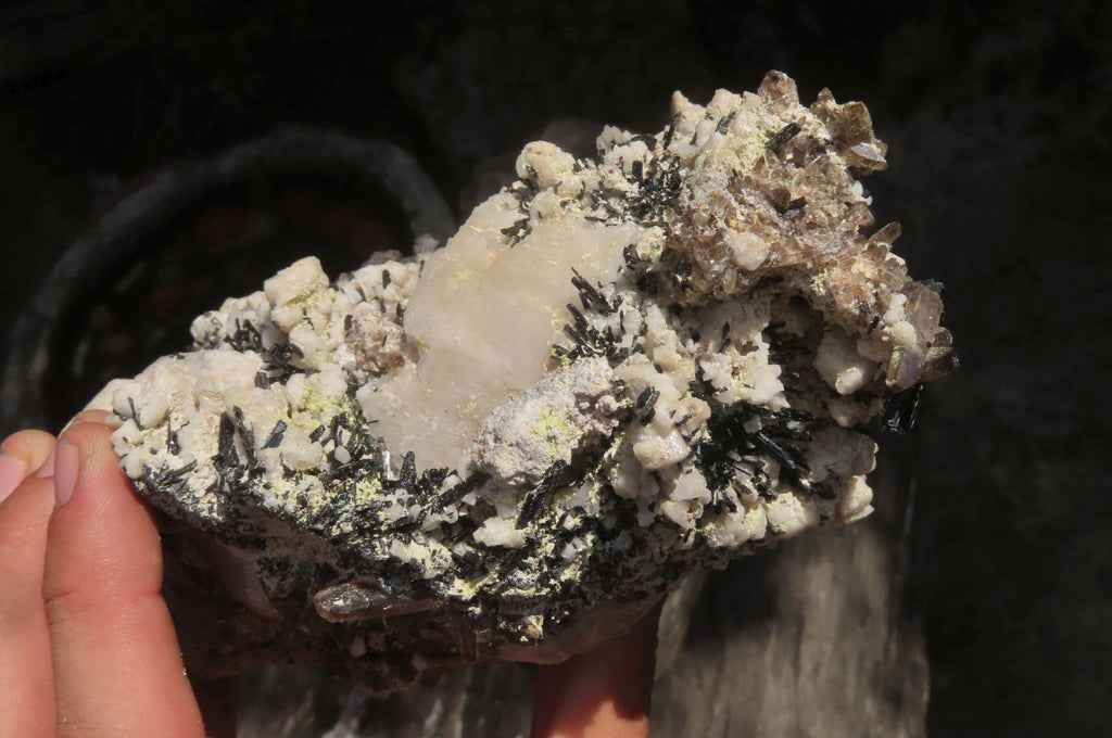 Natural Aegirine & Smokey Quartz Specimens x 2 From Malawi - Toprock Gemstones and Minerals 