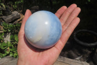 Polished Blue Calcite Spheres - Sold Per Item - From Ihadilalana, Madagascar