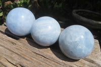 Polished Blue Calcite Spheres - Sold Per Item - From Ihadilalana, Madagascar