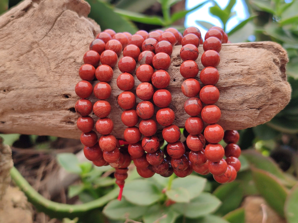 Polished Red Jasper Beaded Stretch Buddha Bracelet - Sold Per Item - From South Africa - Toprock Gemstones and Minerals 