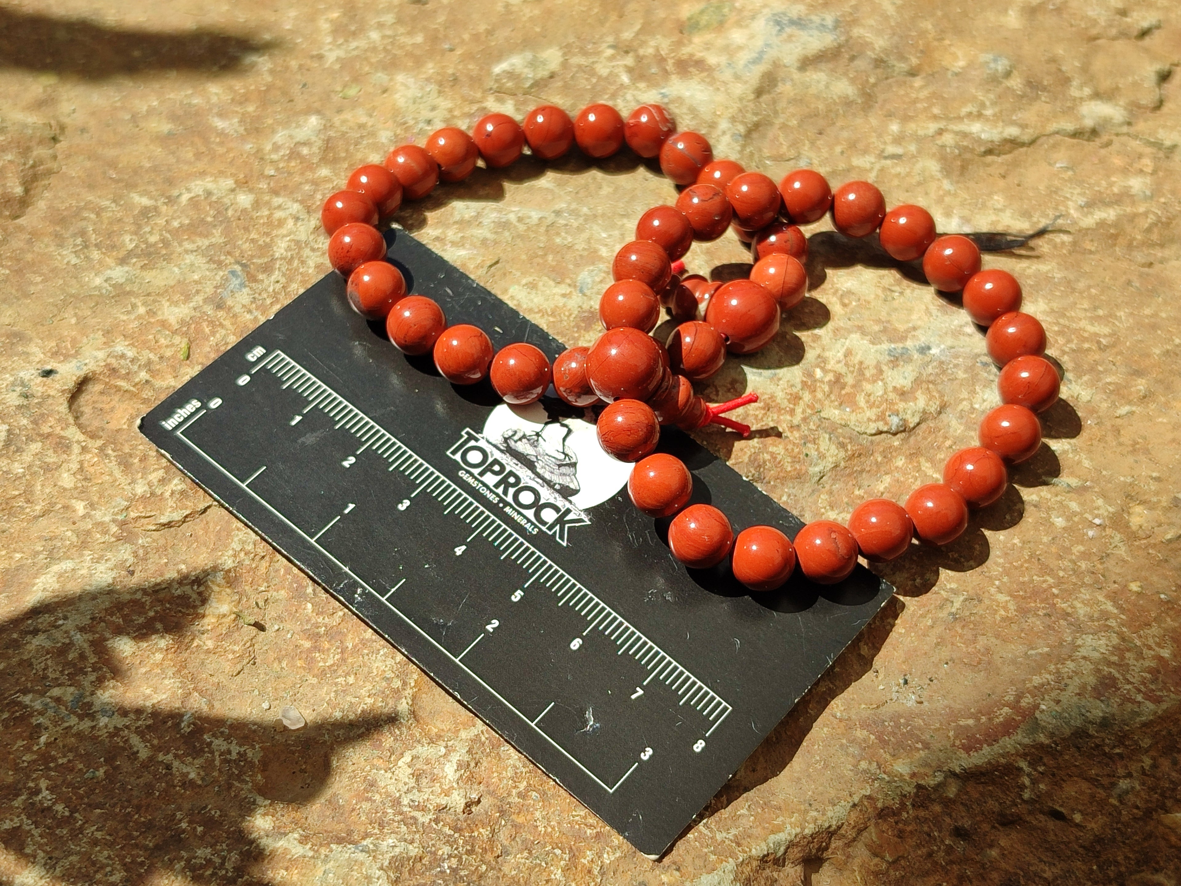 Polished Red Jasper Beaded Stretch Buddha Bracelet - Sold Per Item - From South Africa - Toprock Gemstones and Minerals 