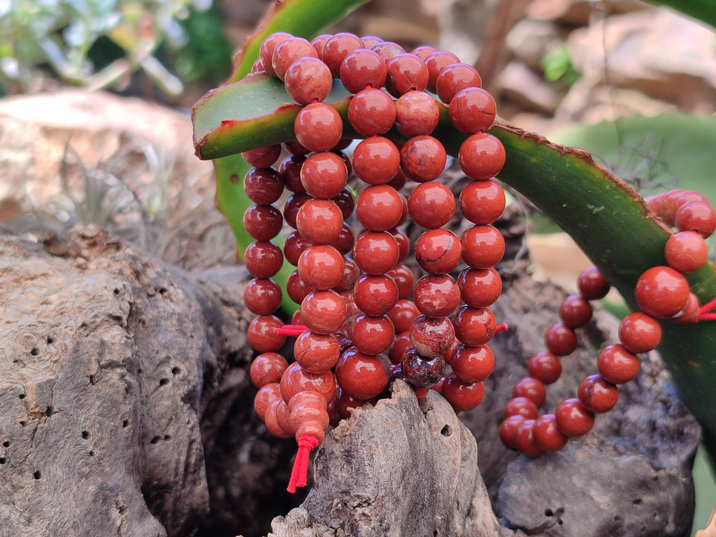 Polished Red Jasper Beaded Stretch Buddha Bracelet - Sold Per Item - From South Africa - Toprock Gemstones and Minerals 