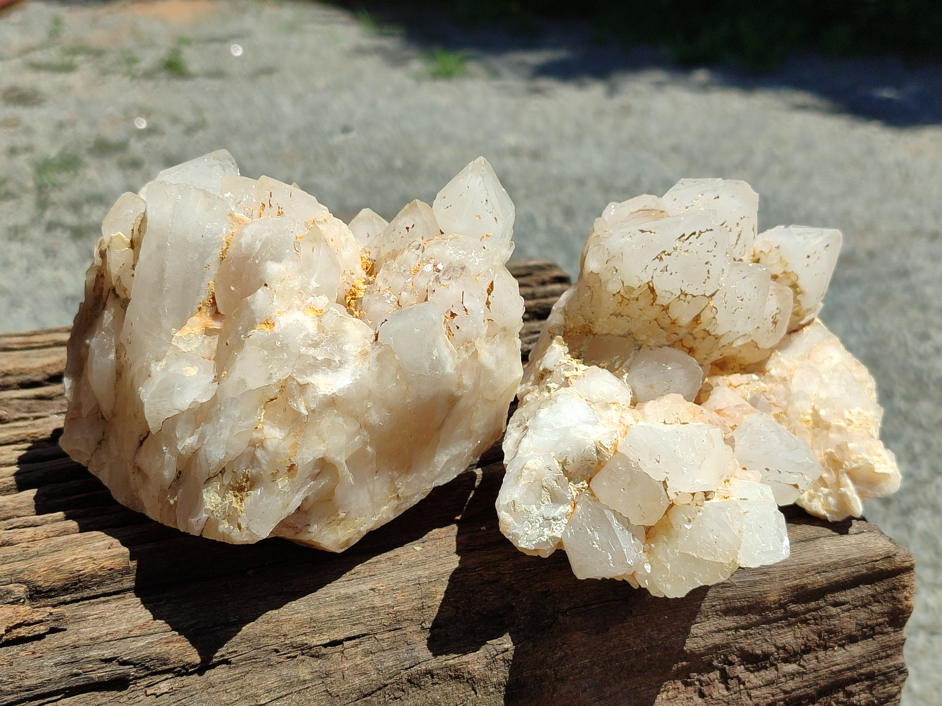 Natural Candle Quartz Clusters x 2 From Madagascar - Toprock Gemstones and Minerals 