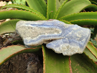 Natural Blue Lace Agate Geode Specimens x 3 From Malawi - Toprock Gemstones and Minerals 