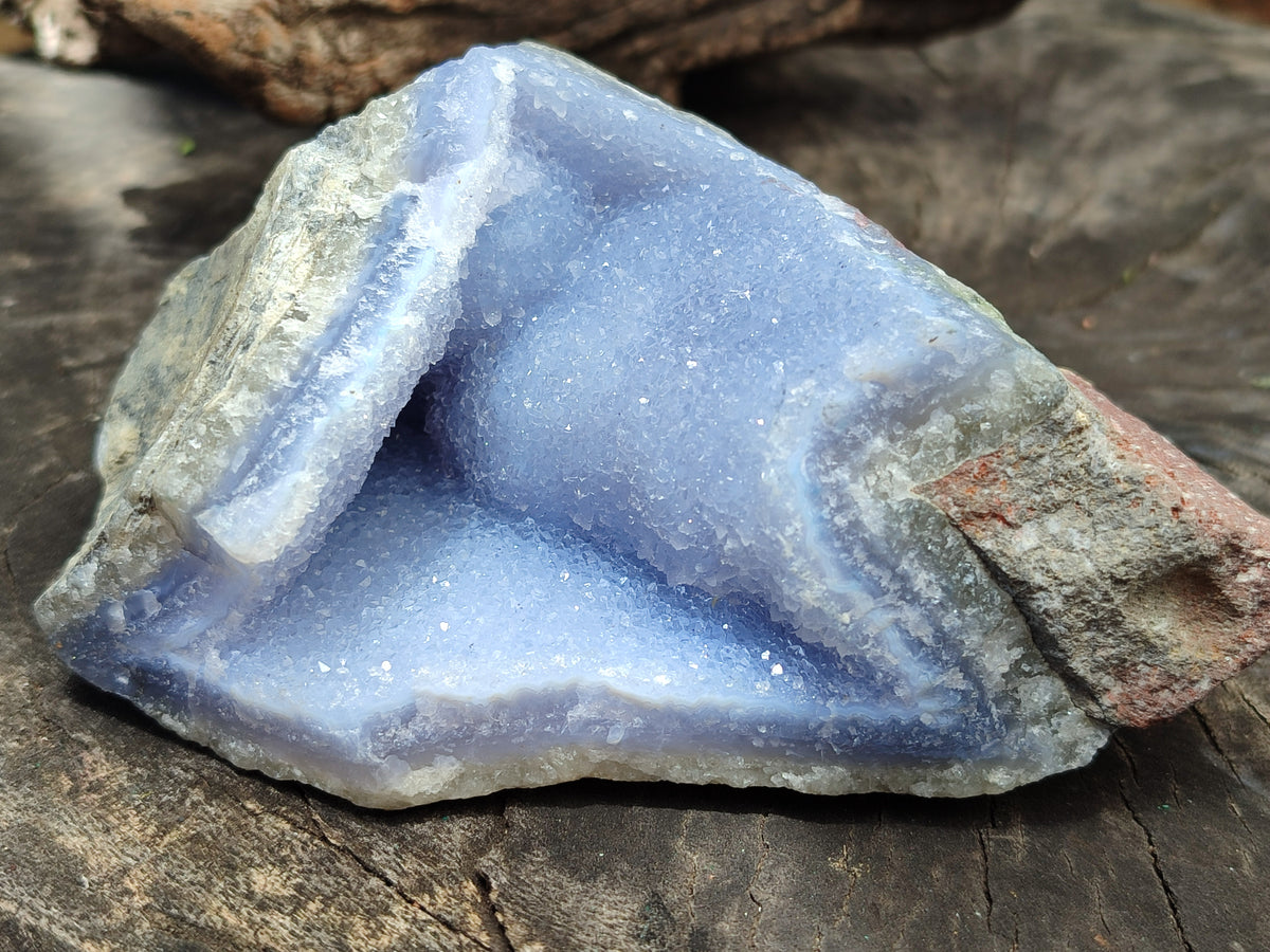 Natural Blue Lace Agate Geode Specimens x 3 From Malawi - Toprock Gemstones and Minerals 