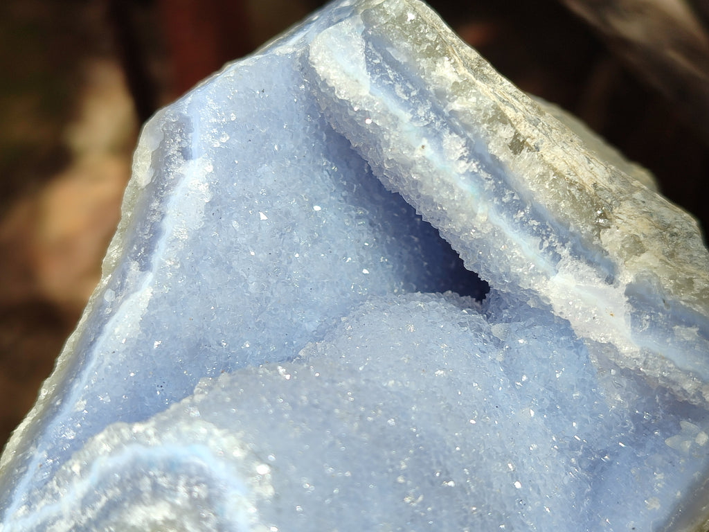 Natural Blue Lace Agate Geode Specimens x 3 From Malawi - Toprock Gemstones and Minerals 