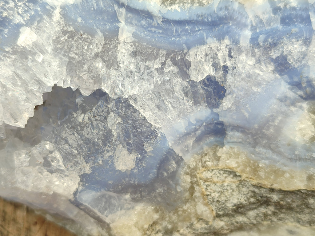 Natural Blue Lace Agate Geode Specimens x 3 From Malawi - Toprock Gemstones and Minerals 