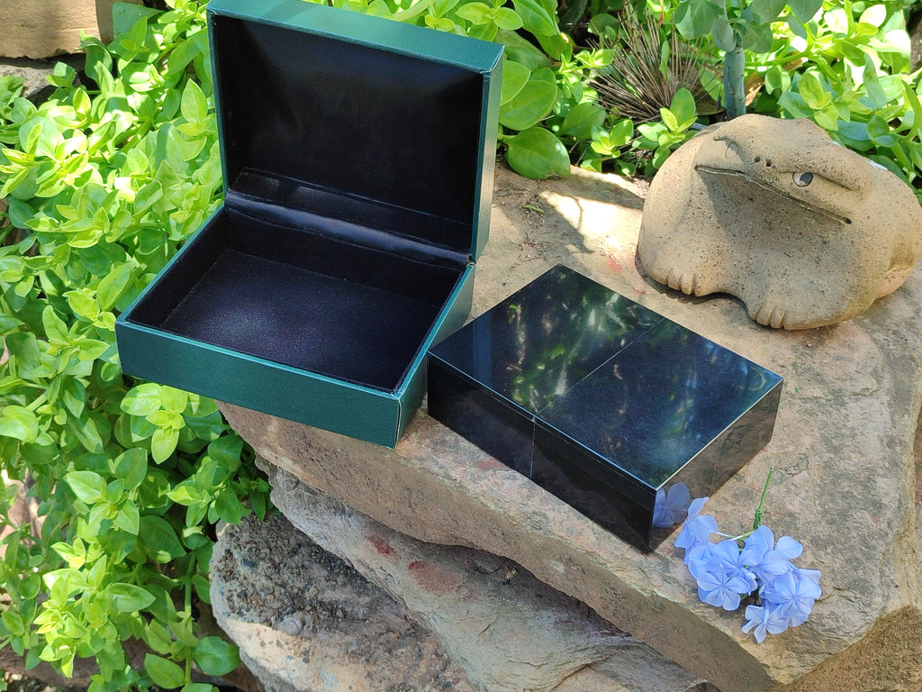 Hand Made Jet Lignite Jewellery Box x 1 From Swaziland - Toprock Gemstones and Minerals 