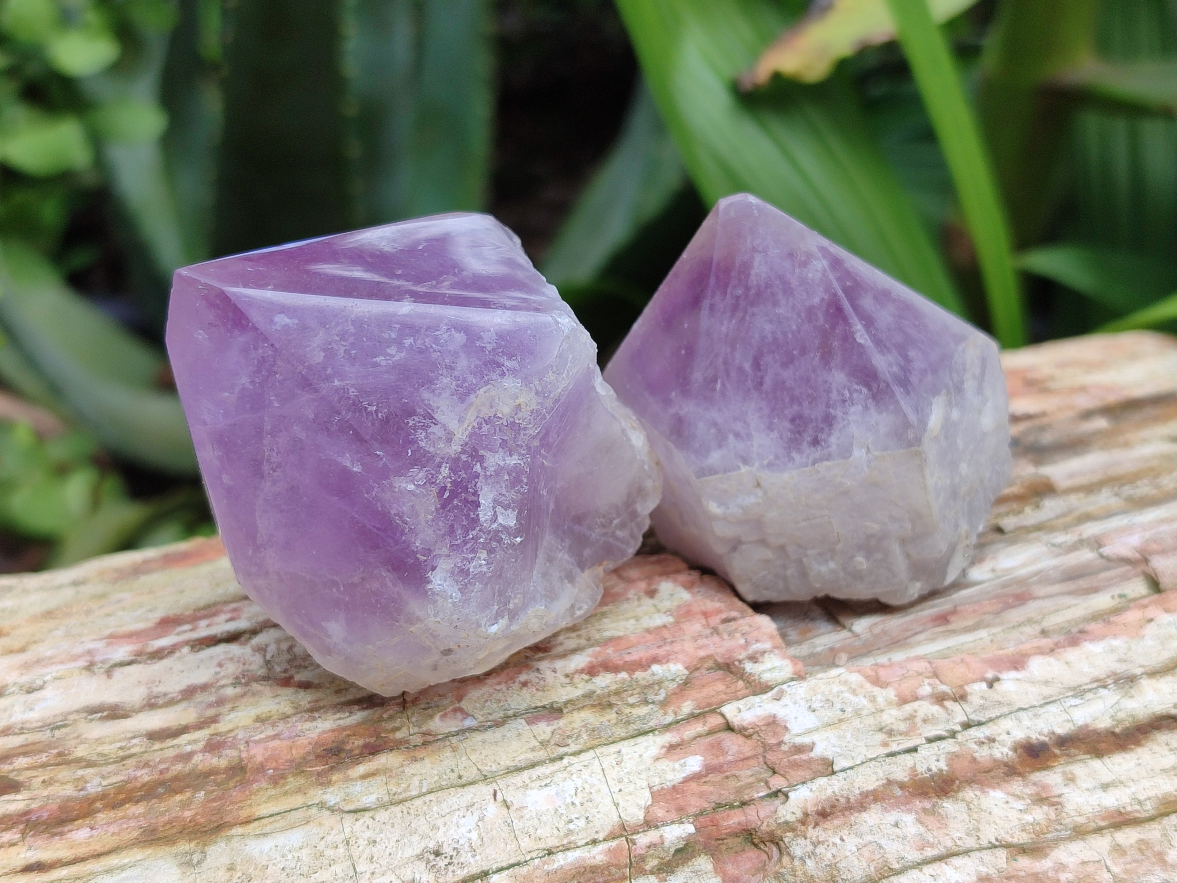 Polished Jacaranda Amethyst Crystals x 6 From Zambia - Toprock Gemstones and Minerals 