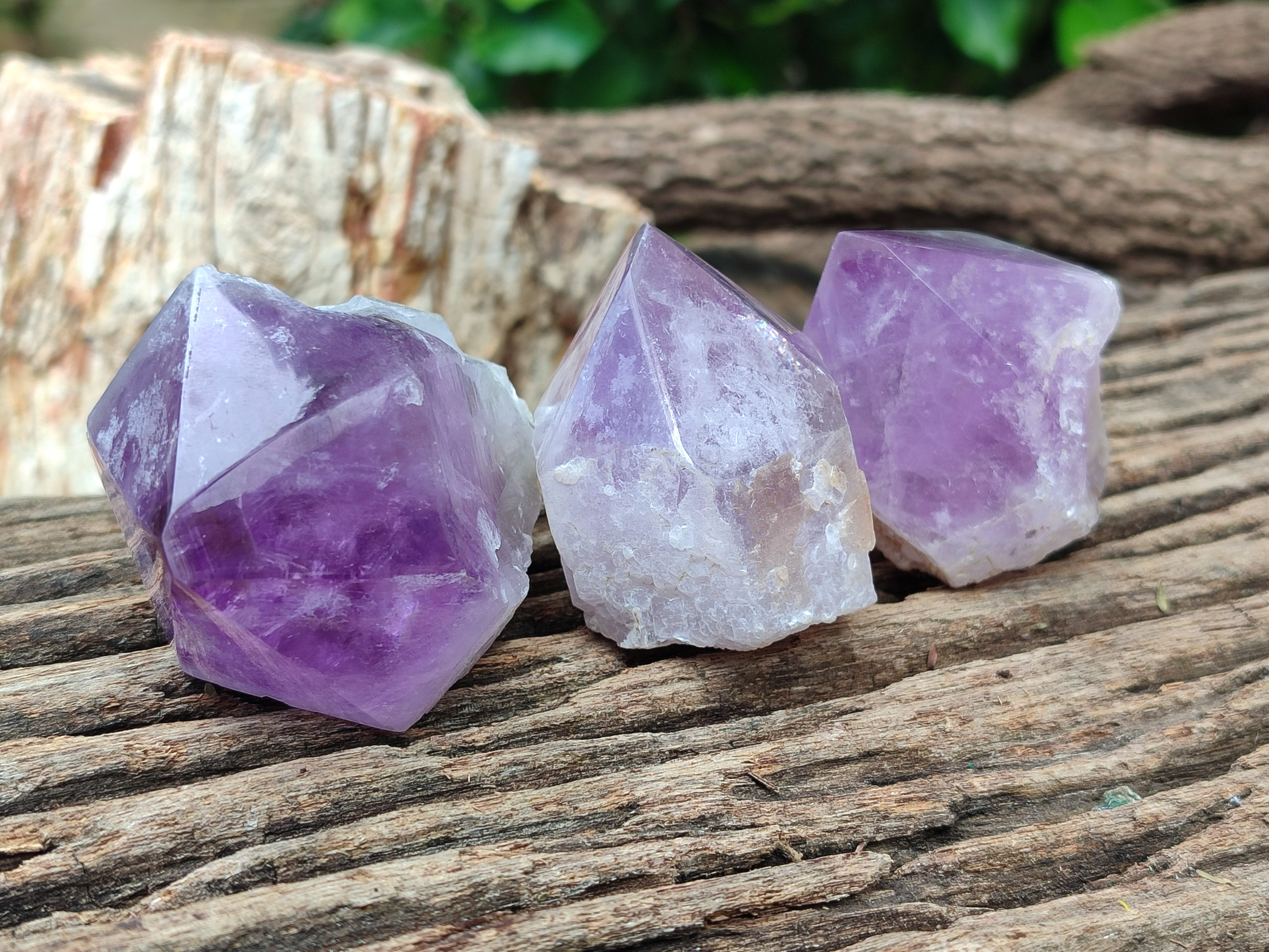 Polished Jacaranda Amethyst Crystals x 6 From Zambia - Toprock Gemstones and Minerals 