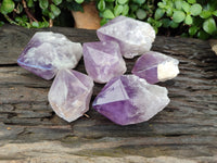 Polished Jacaranda Amethyst Crystals x 6 From Zambia - Toprock Gemstones and Minerals 