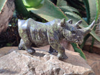 Hand Made Leopard Stone Rhino Carvings x 2 From Zimbabwe - Toprock Gemstones and Minerals 