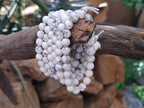 Polished Lightning Strike Magnesite - Howlite Beaded Stretch Buddha Bracelet - Sold Per Item - From Zimbabwe - Toprock Gemstones and Minerals 