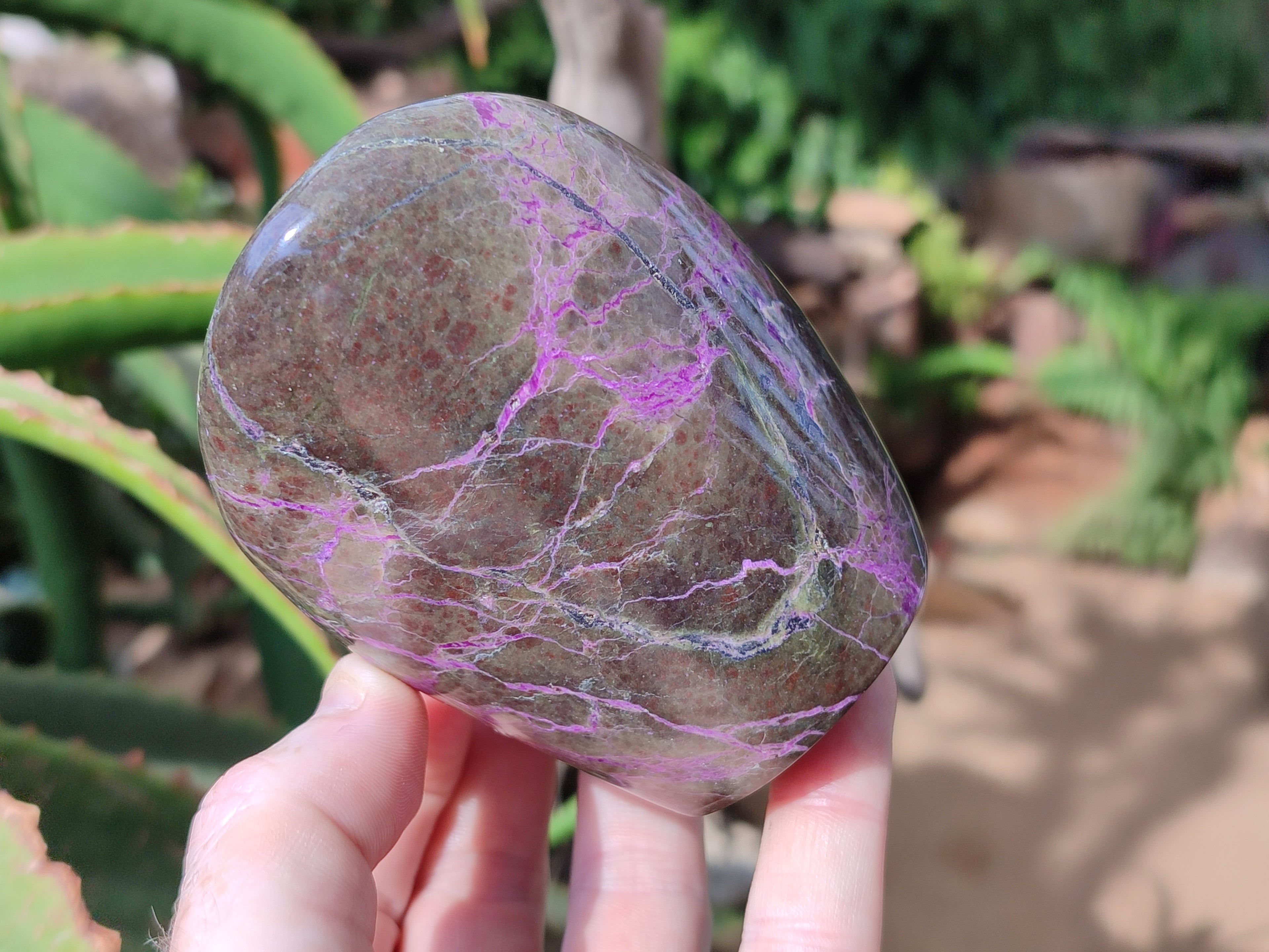 Polished Stichtite Standing Free Forms x 3 From Barberton, South Africa - Toprock Gemstones and Minerals 