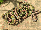 Polished Unakite Beaded Stretch Buddha Bracelet - Sold Per Item - From South Africa - Toprock Gemstones and Minerals 