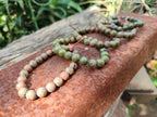 Polished Unakite Beaded Stretch Buddha Bracelet - Sold Per Item - From South Africa - Toprock Gemstones and Minerals 