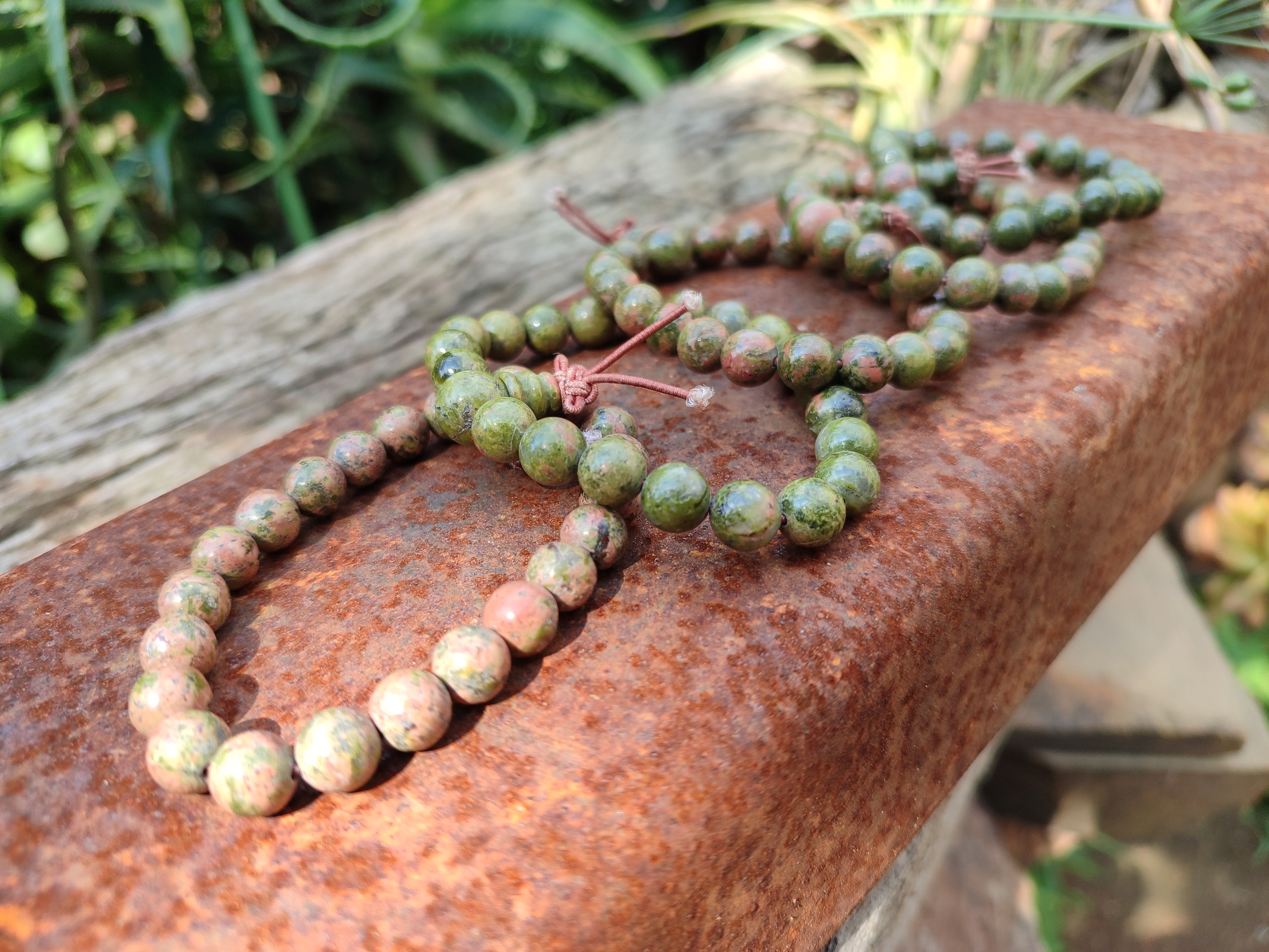 Polished Unakite Beaded Stretch Buddha Bracelet - Sold Per Item - From South Africa - Toprock Gemstones and Minerals 
