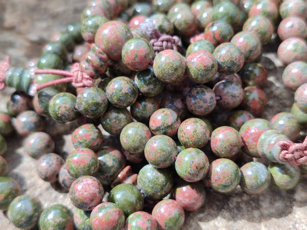 Polished Unakite Beaded Stretch Buddha Bracelet - Sold Per Item - From South Africa - Toprock Gemstones and Minerals 