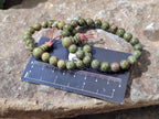 Polished Unakite Beaded Stretch Buddha Bracelet - Sold Per Item - From South Africa - Toprock Gemstones and Minerals 