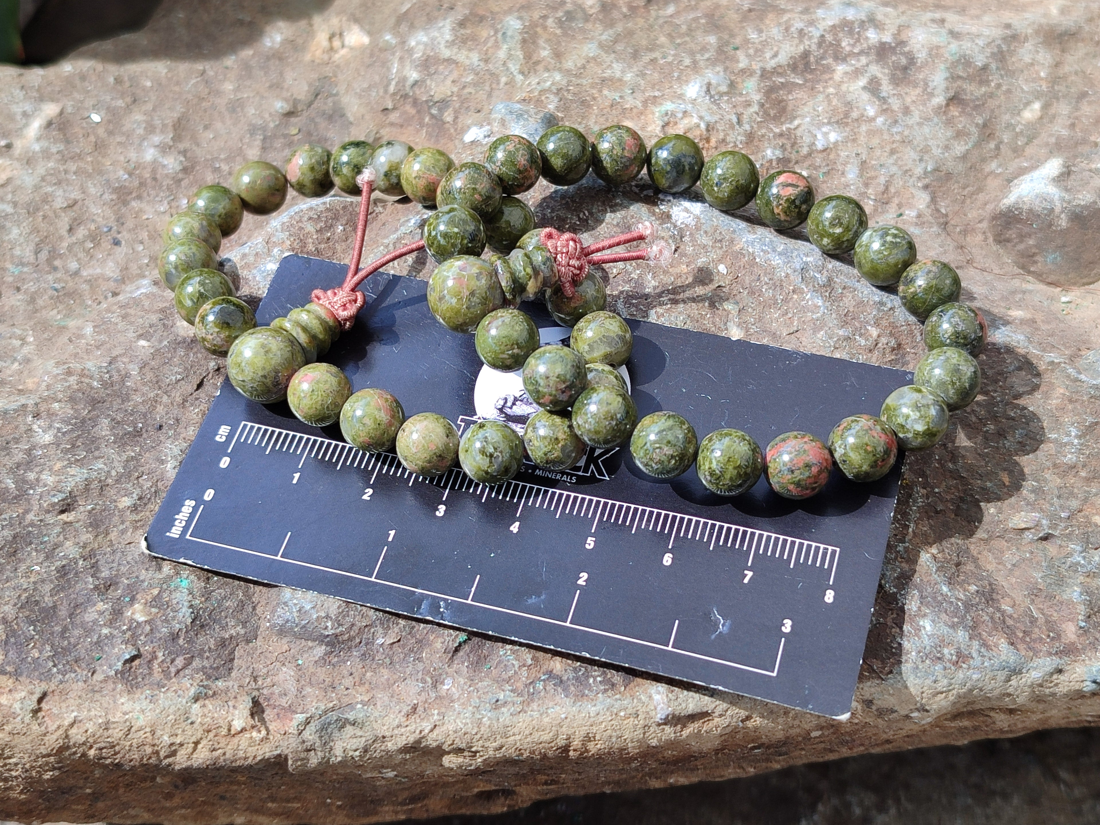 Polished Unakite Beaded Stretch Buddha Bracelet - Sold Per Item - From South Africa - Toprock Gemstones and Minerals 