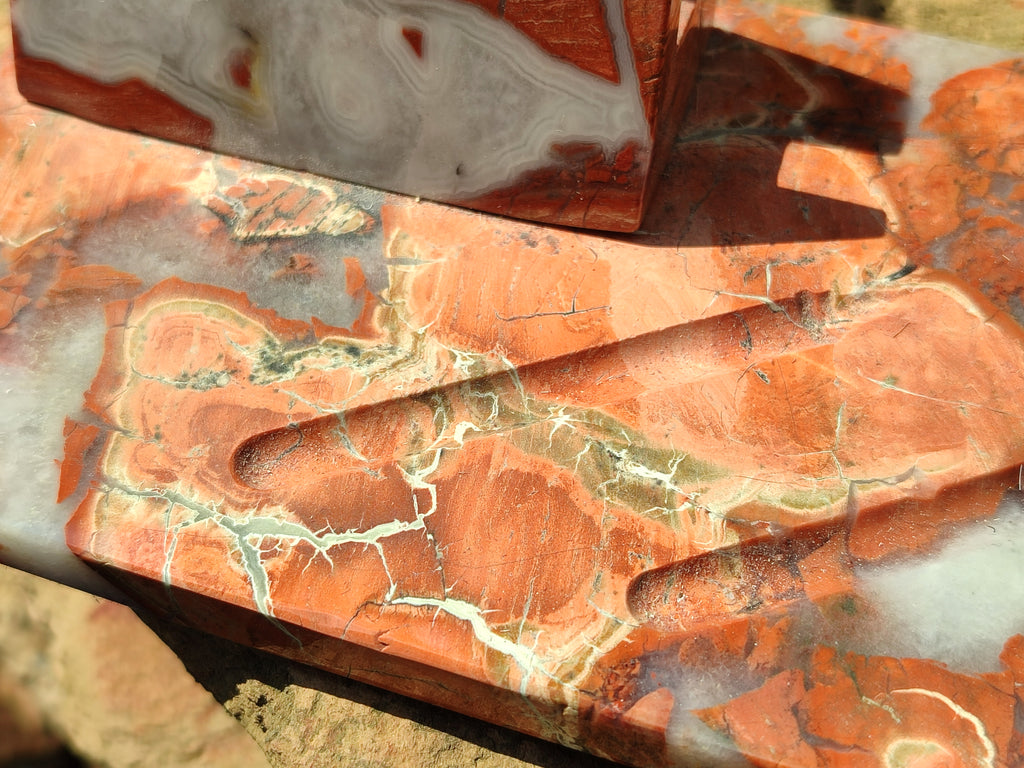 Polished Brecciated Red Jasper Desk Set - Sold Per Item - From South Africa - Toprock Gemstones and Minerals 