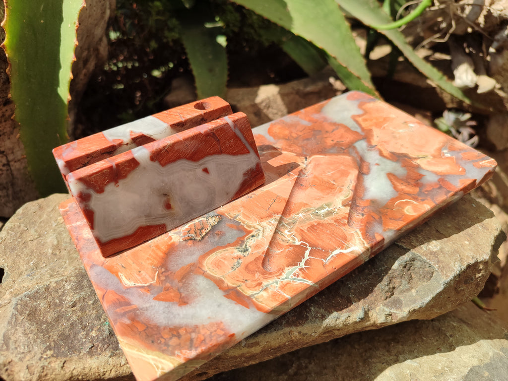 Polished Brecciated Red Jasper Desk Set - Sold Per Item - From South Africa - Toprock Gemstones and Minerals 
