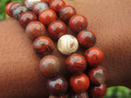 Polished Brecciated Red Jasper Beaded Stretch Buddha Bracelet - Sold Per Item - From South Africa - Toprock Gemstones and Minerals 