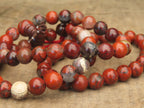 Polished Brecciated Red Jasper Beaded Stretch Buddha Bracelet - Sold Per Item - From South Africa - Toprock Gemstones and Minerals 