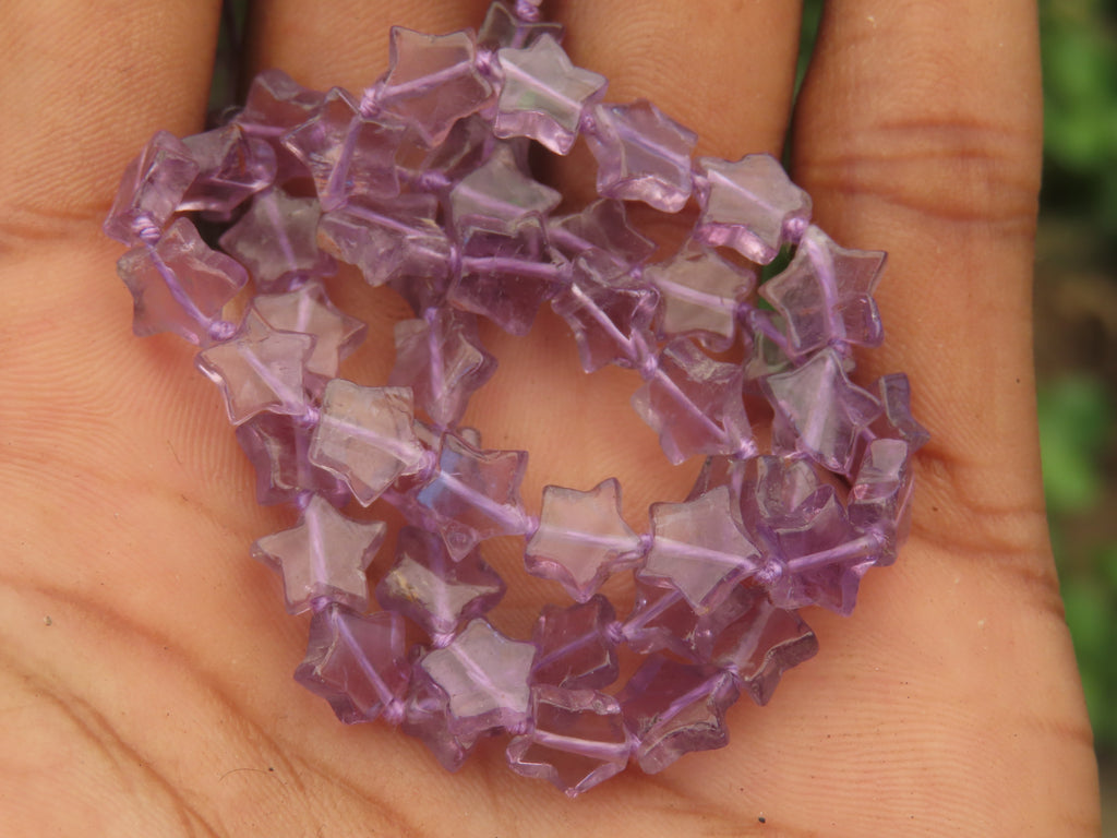 Polished Amethyst Fancy Star Shaped Beaded Necklace - Sold per Item- From Zambia - Toprock Gemstones and Minerals 