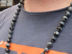 Polished Large Snowflake Obsidian Ball Shaped Beaded Necklace  - Sold per Item - From Mexico - Toprock Gemstones and Minerals 