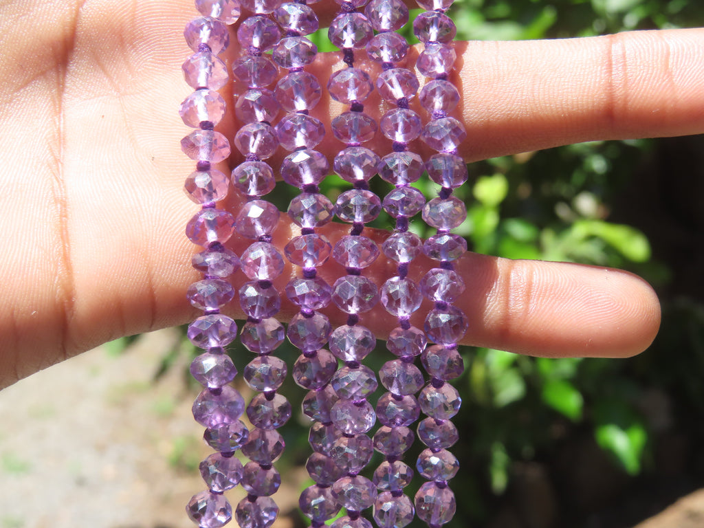 Polished Gem Amethyst Faceted Beaded Necklace - Sold per Item- From Zambia - Toprock Gemstones and Minerals 