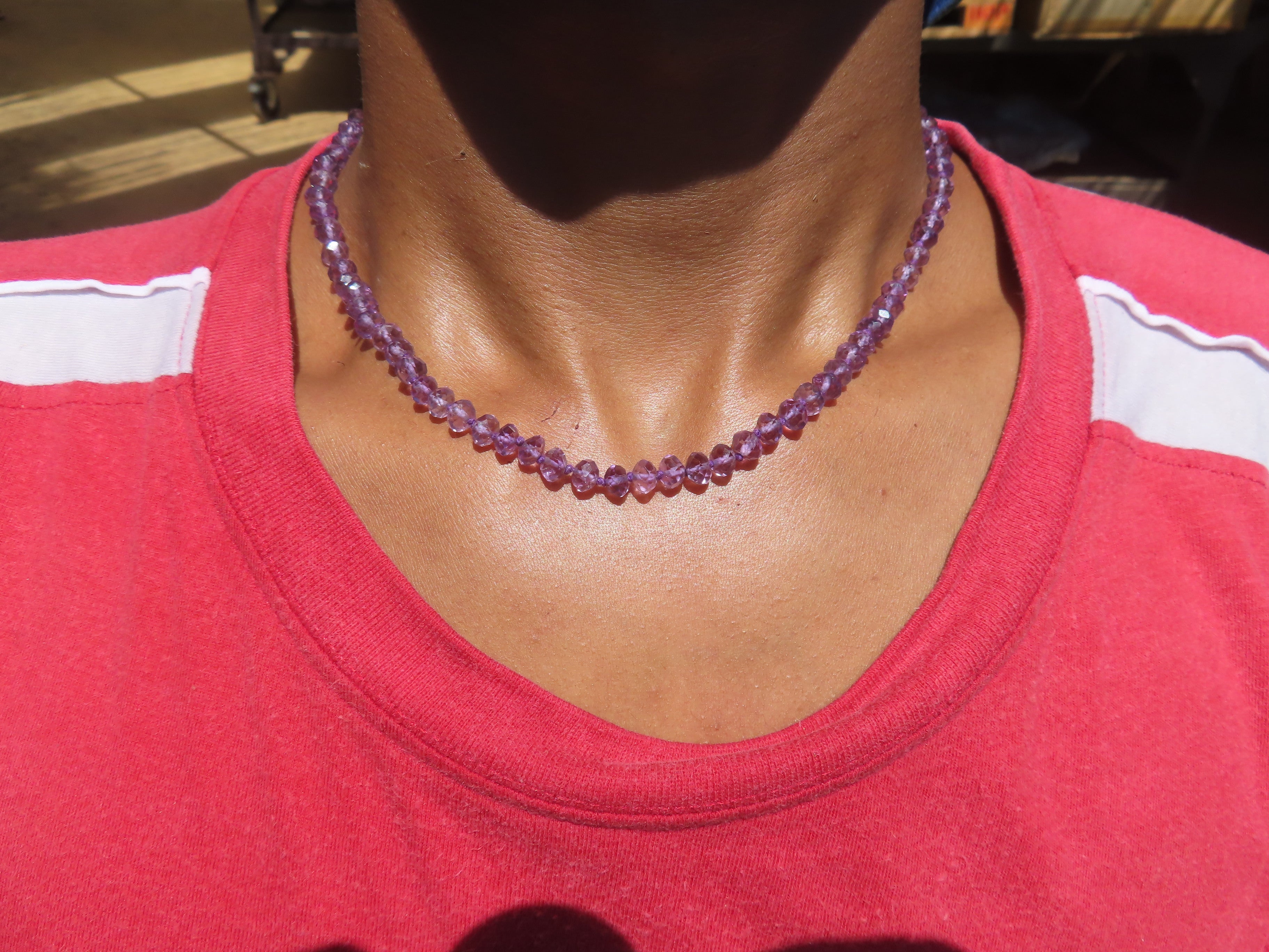 Polished Gem Amethyst Faceted Beaded Necklace - Sold per Item- From Zambia - Toprock Gemstones and Minerals 