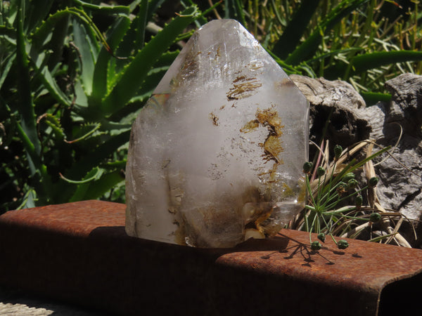 Polished Smokey Window Quartz Crystal x 1 From Madagascar - Toprock Gemstones and Minerals 