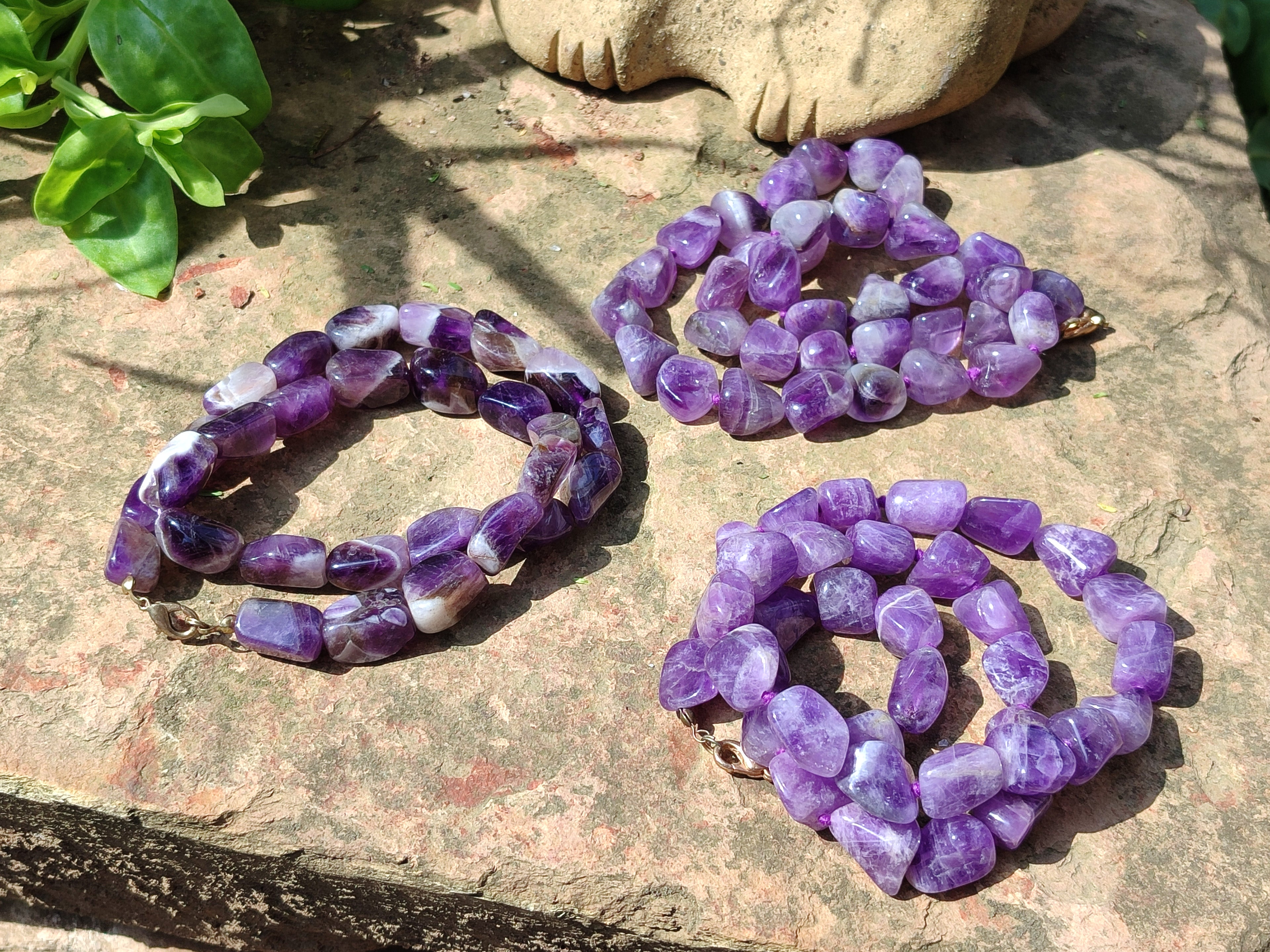 Polished Amethyst Tumble Chip Beaded Necklace - Sold per Item- From Zambia - Toprock Gemstones and Minerals 