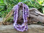 Polished Amethyst Tumble Chip Beaded Necklace - Sold per Item- From Zambia - Toprock Gemstones and Minerals 