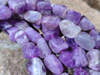 Polished Amethyst Tumble Chip Beaded Necklace - Sold per Item- From Zambia - Toprock Gemstones and Minerals 