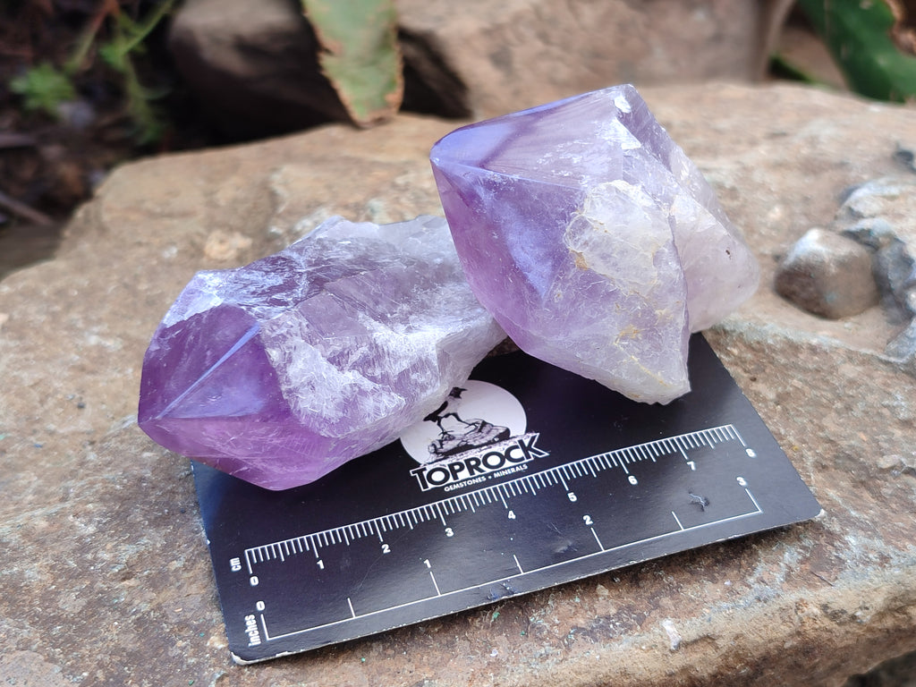 Natural Jacaranda Amethyst Crystals x 12 From Zambia - Toprock Gemstones and Minerals 