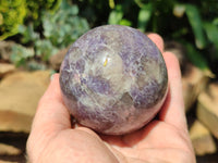 Polished Lepidolite with Pink Rubellite Spheres x 3 From Ambatondrazaka, Madagascar - Toprock Gemstones and Minerals 