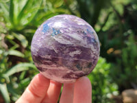 Polished Lepidolite with Pink Rubellite Spheres x 3 From Ambatondrazaka, Madagascar - Toprock Gemstones and Minerals 