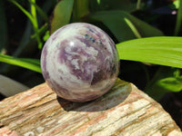 Polished Lepidolite with Pink Rubellite Spheres x 3 From Ambatondrazaka, Madagascar - Toprock Gemstones and Minerals 
