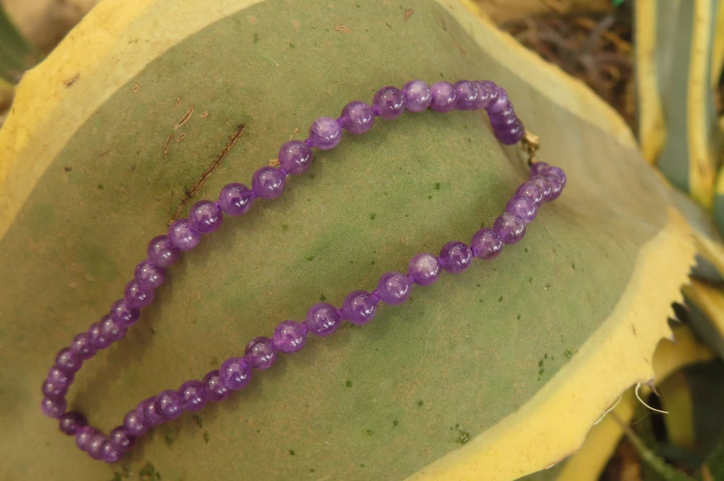 Polished Gem Amethyst Ball Shaped Beaded Necklace - Sold per Item- From Zambia - Toprock Gemstones and Minerals 