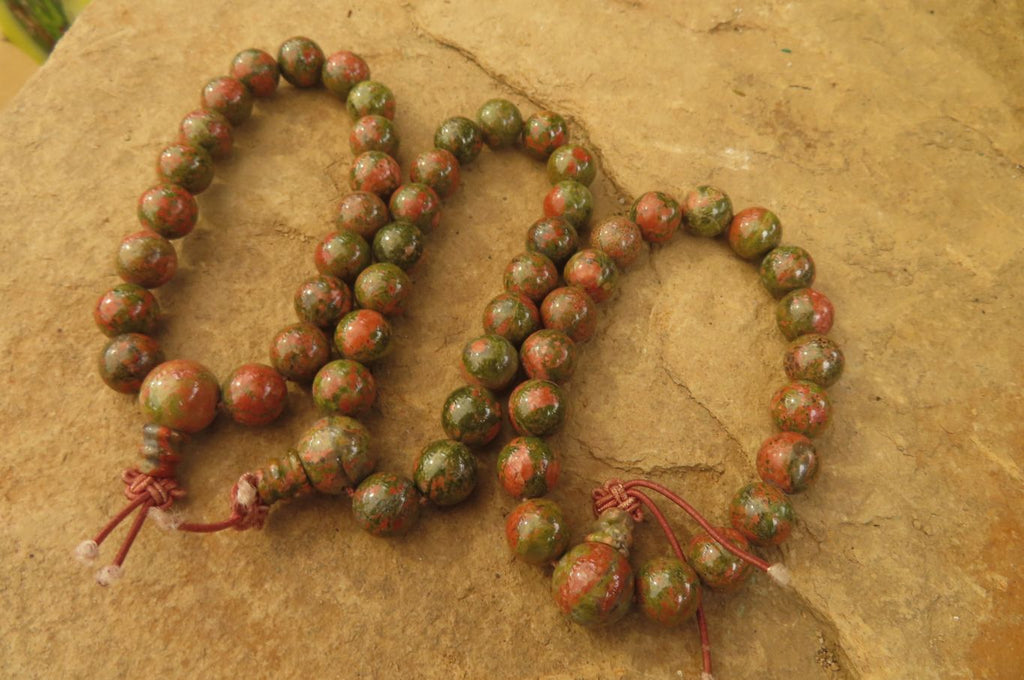 Polished Unakite Beaded Stretch Buddha Bracelet - Sold Per Item - From South Africa - Toprock Gemstones and Minerals 
