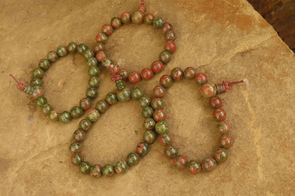 Polished Unakite Beaded Stretch Buddha Bracelet - Sold Per Item - From South Africa - Toprock Gemstones and Minerals 