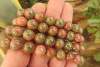 Polished Unakite Beaded Stretch Buddha Bracelet - Sold Per Item - From South Africa - Toprock Gemstones and Minerals 