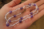 Polished Quartz & Gem Amethyst Ball Shaped Bead Necklace - Sold Per Item - From Zambia - Toprock Gemstones and Minerals 