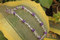 Polished Quartz & Gem Amethyst Ball Shaped Bead Necklace - Sold Per Item - From Zambia - Toprock Gemstones and Minerals 