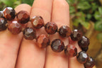 Polished Red Tigers Eye Faceted Beaded Necklace - Sold Per Item - From South Africa - Toprock Gemstones and Minerals 