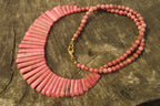 Polished Pink Rhodonite Egyptian Choker Necklace - Sold Per Item - From Madagascar - Toprock Gemstones and Minerals 